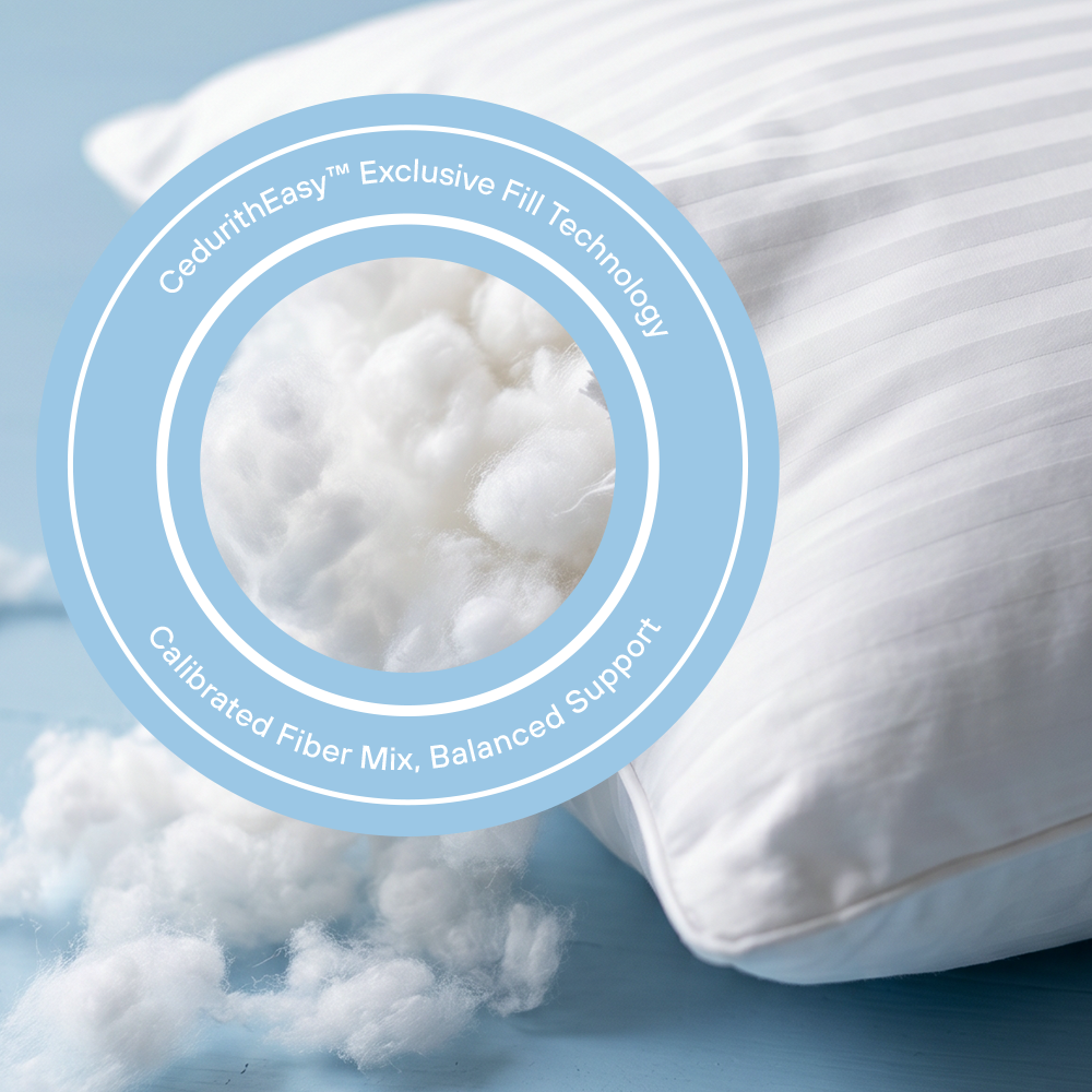 Cedurith Origin 2026 Pillow Twin Pack | CedurithEasy™ 3D+7D Dual Fiber Mix, OEKO-TEX 100 Certified, Ergonomic Neck Support Pillows 50x70cm EU Standard Pair for All Sleep Positions