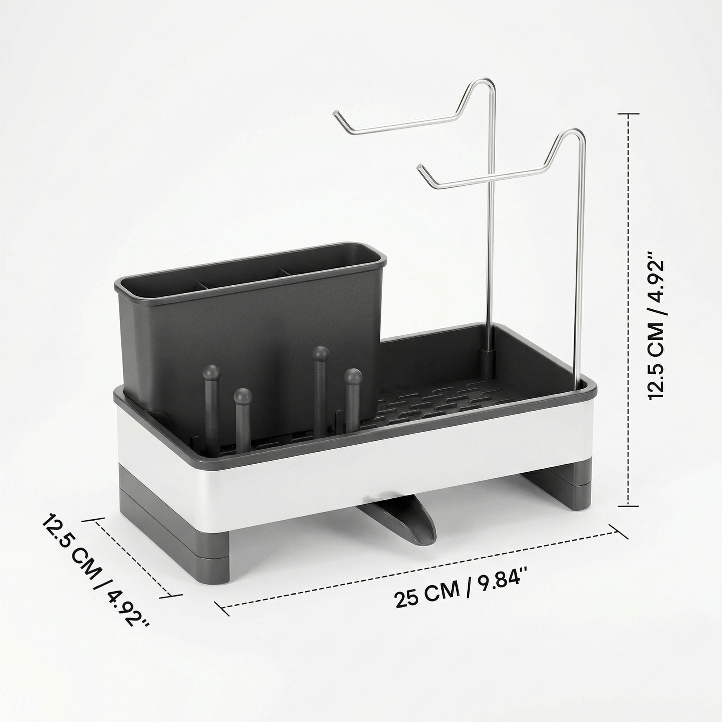 3-in-1 Spülbecken-Organizer – Rostfreier Organizer mit automatischem Abfluss