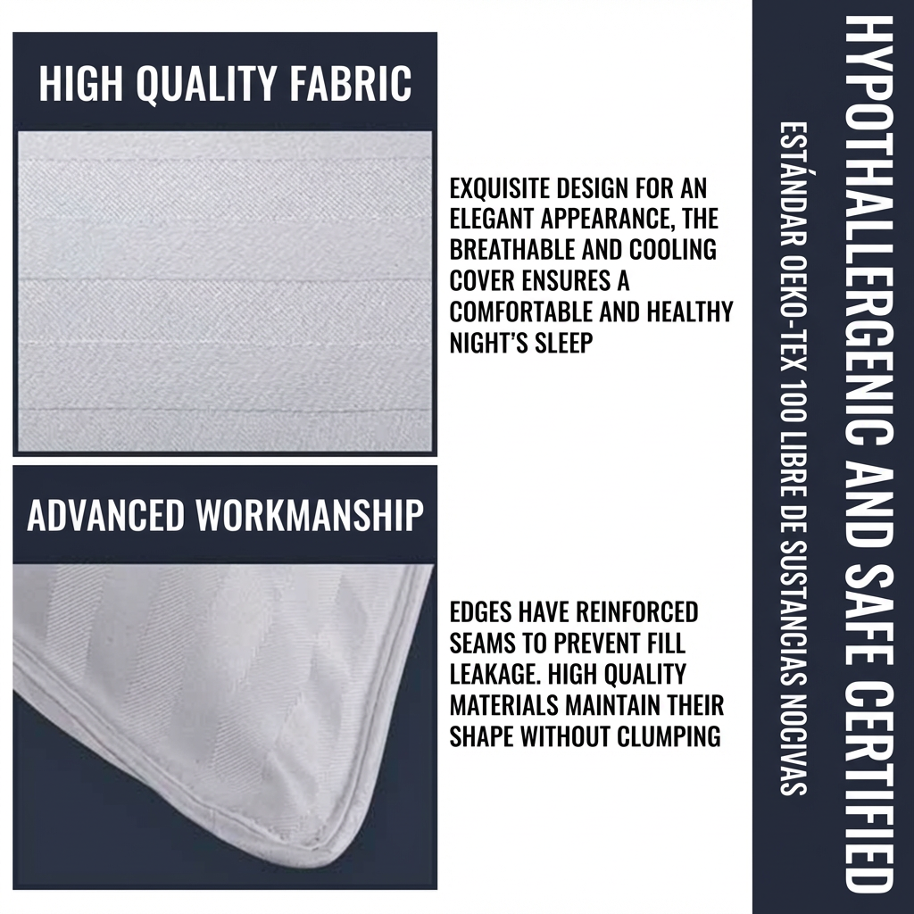 Pack de 2 almohadas premium con soporte 7D (50 x 70 cm)